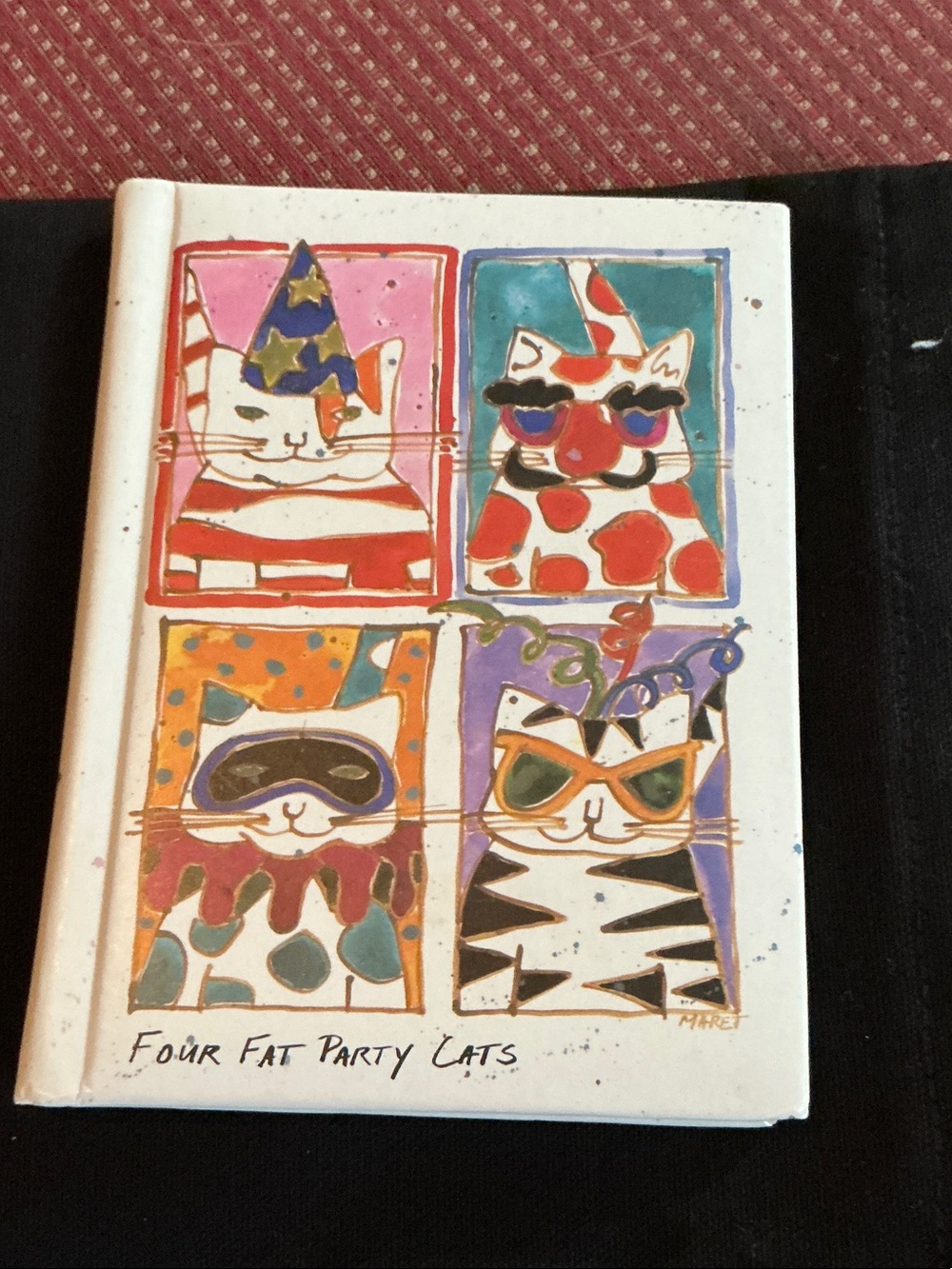 Four Fat Party Cats Ceramic Cat Tile Plaque - Multicolor